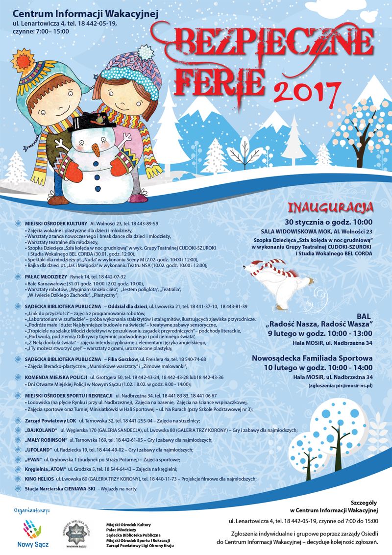 Pomysł Na Plakat Bezpieczne Ferie Bezpieczne Ferie w Nowym Sączu. Zobacz PROGRAM | Starosadeckie.info