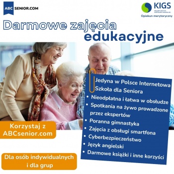 Zdjęcie do artykułu Zachęcamy Seniorów z Nowego Sącza do korzystania z bezpłatnej, internetowej szkoły ABCsenior.com