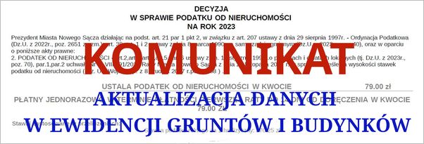 Aktualizacja danych w ewidencji