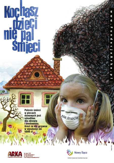 plakat kochasz dzieci nie pal smieci
