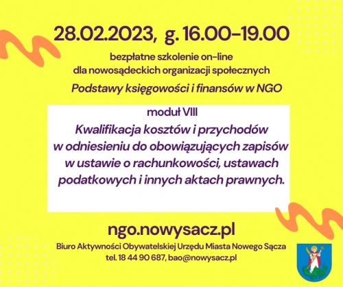 plakat z informacją o szkoleniu