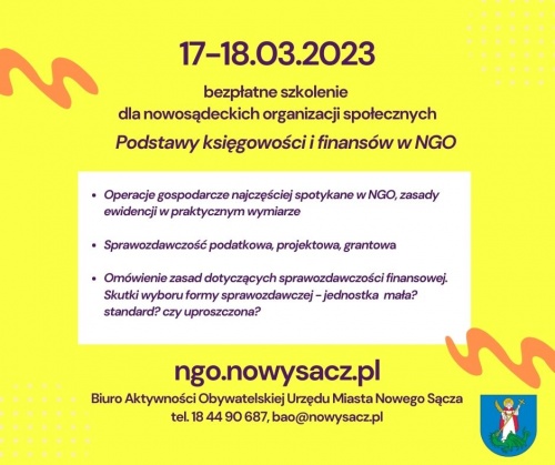 plakat z informacją o szkoleniu