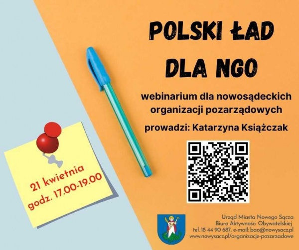 Zdjęcie: plakat ogłoszeniem o webinarze