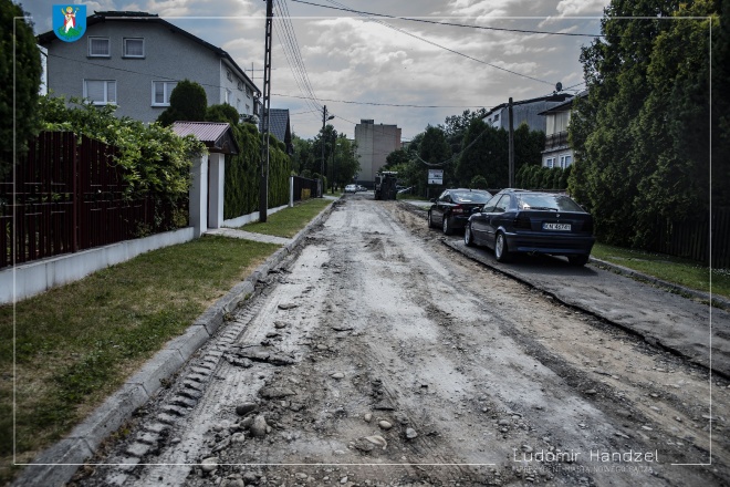Remontowana ulica Racławicka.