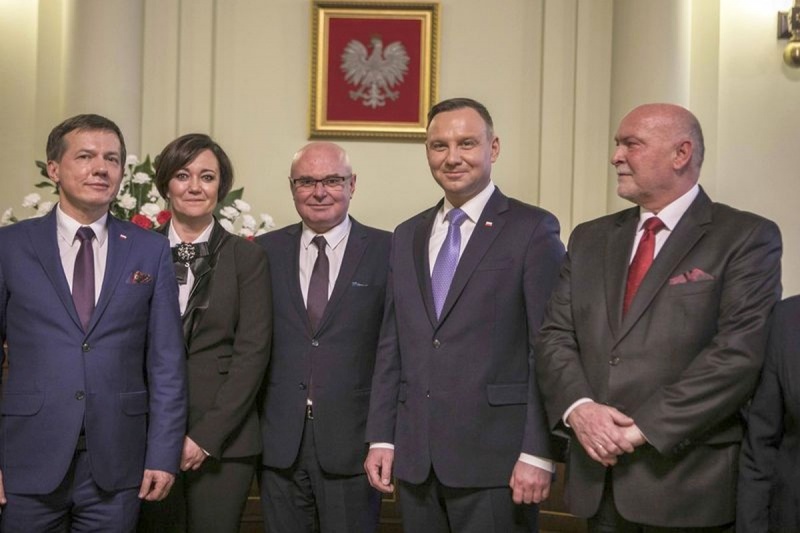 Prezydent RP Andrzej Duda podczas wizyty w nowosądeckim ratuszu