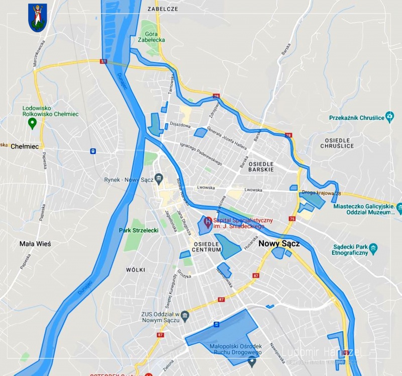 Mapa zakazu parkowania.