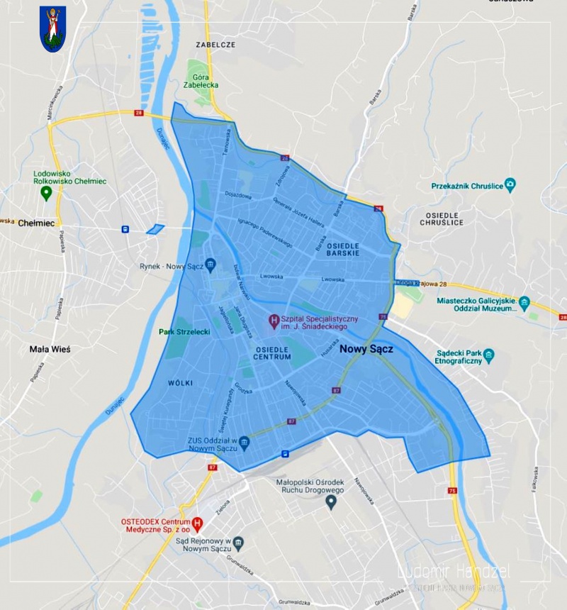 Mapa zasięgu.