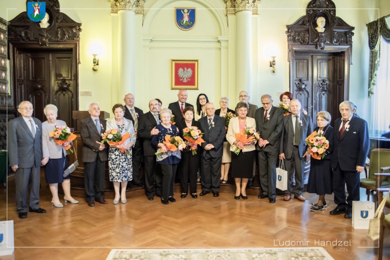 Prezydent Ludomir Handzel oraz Jubilaci.